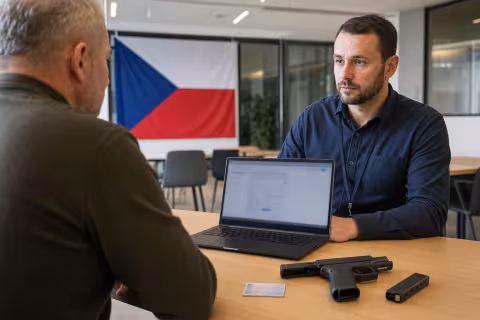 Český držiteľ pri elektronickej kontrole evidencie bezpečne uloženej pištole