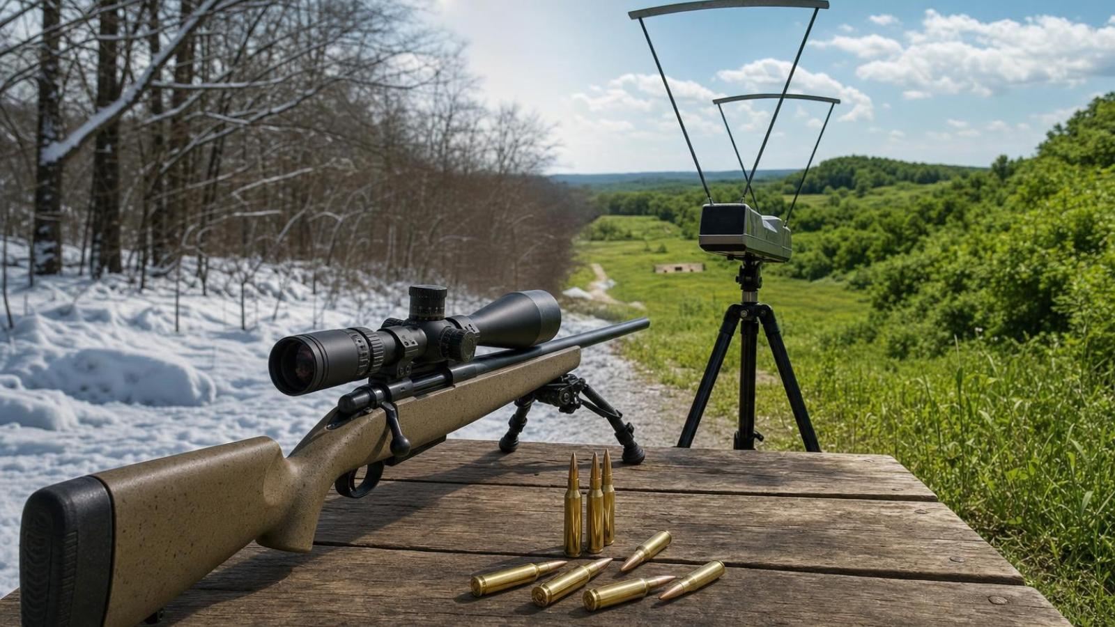 Náboje 6,5 Creedmoor, puška a chronograf v zimných a letných podmienkach